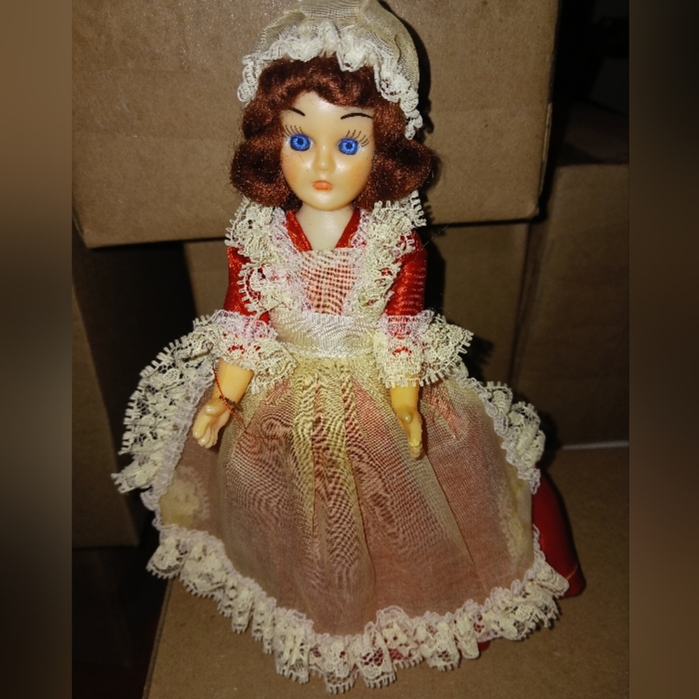 Vintage Storybook Doll with Lace Dress